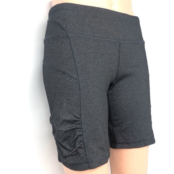 Calvin Klein Charcoal Gray Performance Shorts Quick Dry Fabric Ruched Sides - Picture 3 of 16